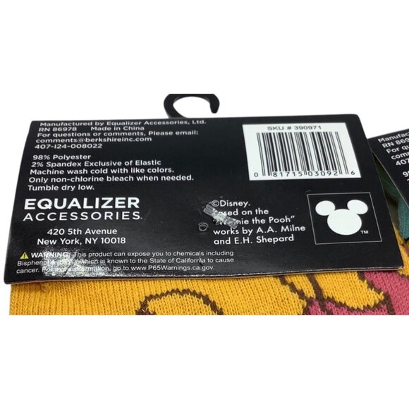 Disney Winnie The Pooh Bear Crew Socks 2 Pairs Size 9-13 NEW - Picture 6 of 6